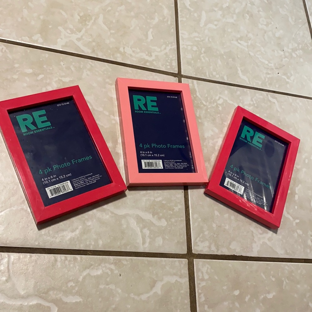 3 pink 4x6 frames bundle